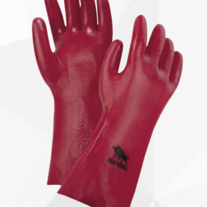 guante pvc rojo